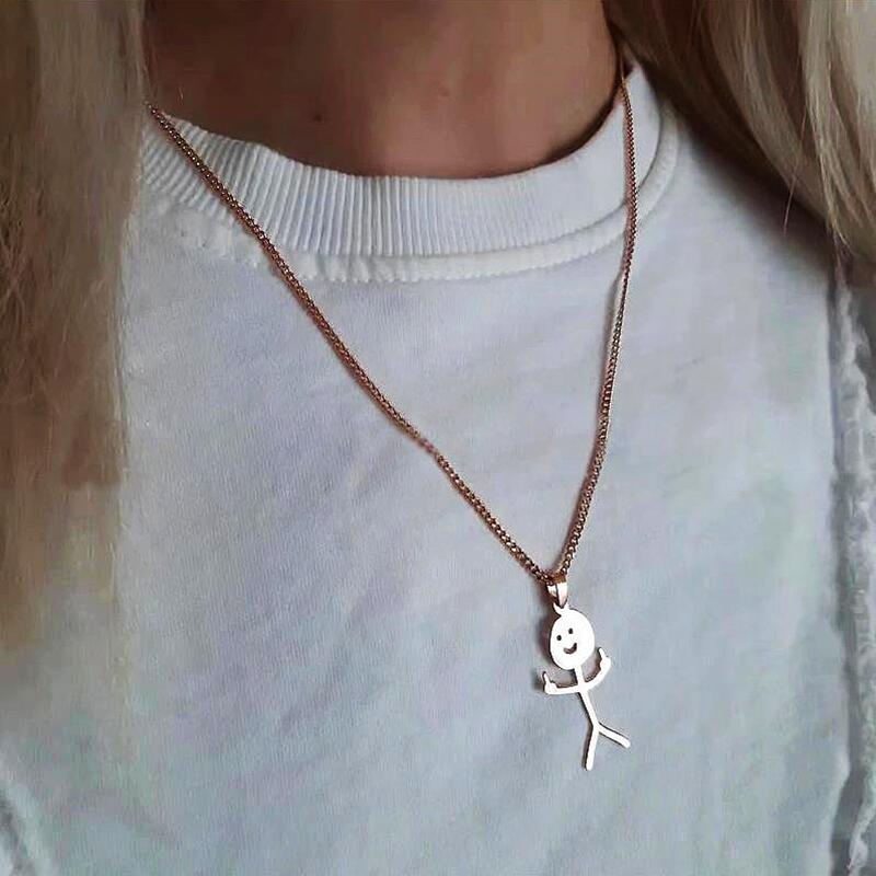 Collier Stickman drôle de doigt d’honneur