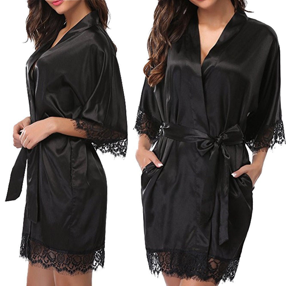 Robe en soie de style kimono sexy