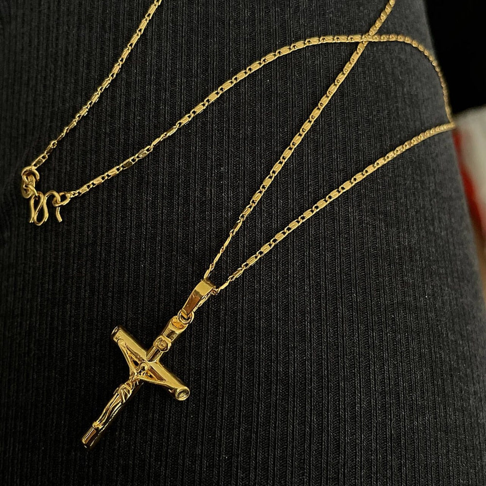 Collier Croix Plaqué Or