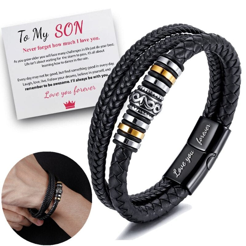 Bracelets en cuir tressé pour hommes