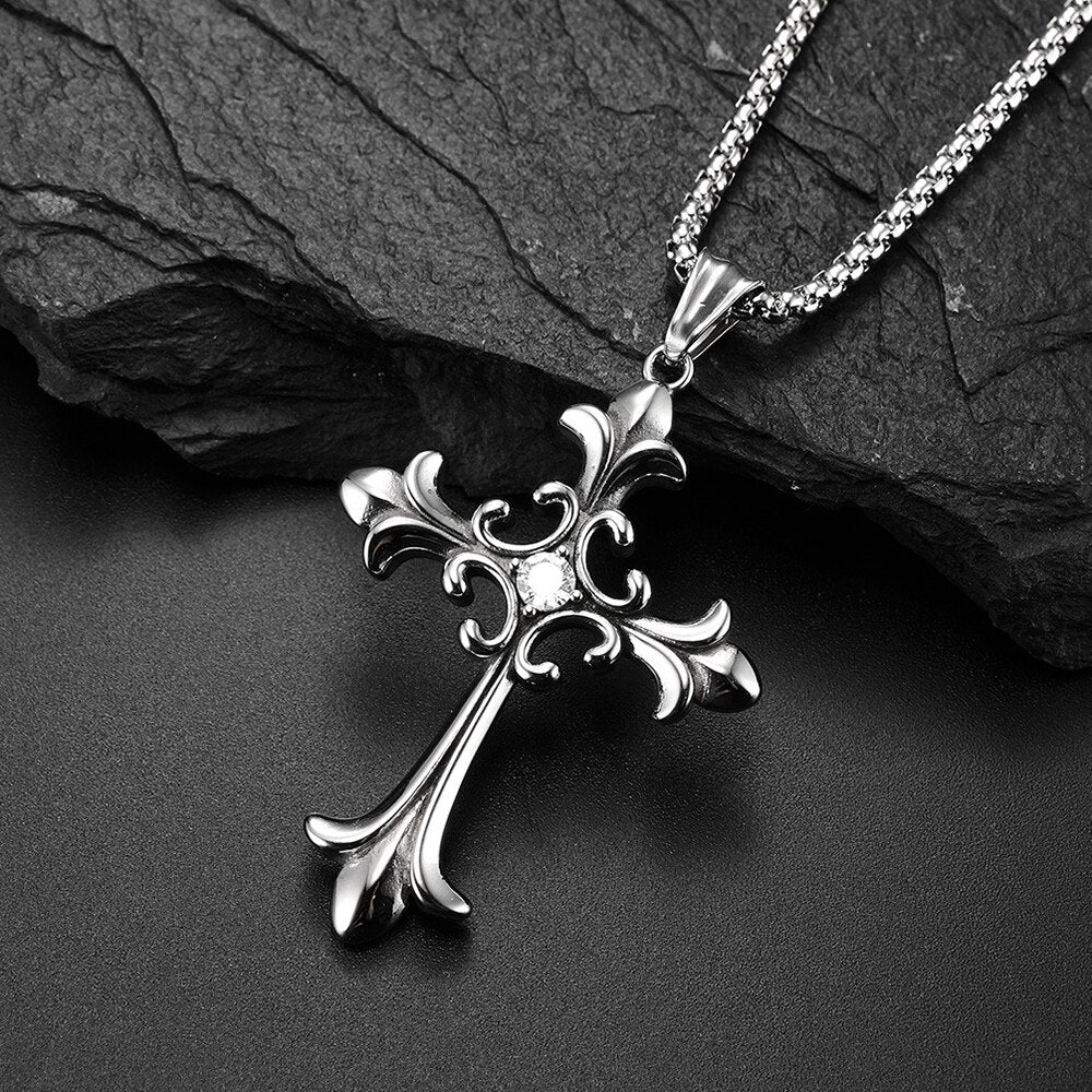 CZ Stone Cross Necklace