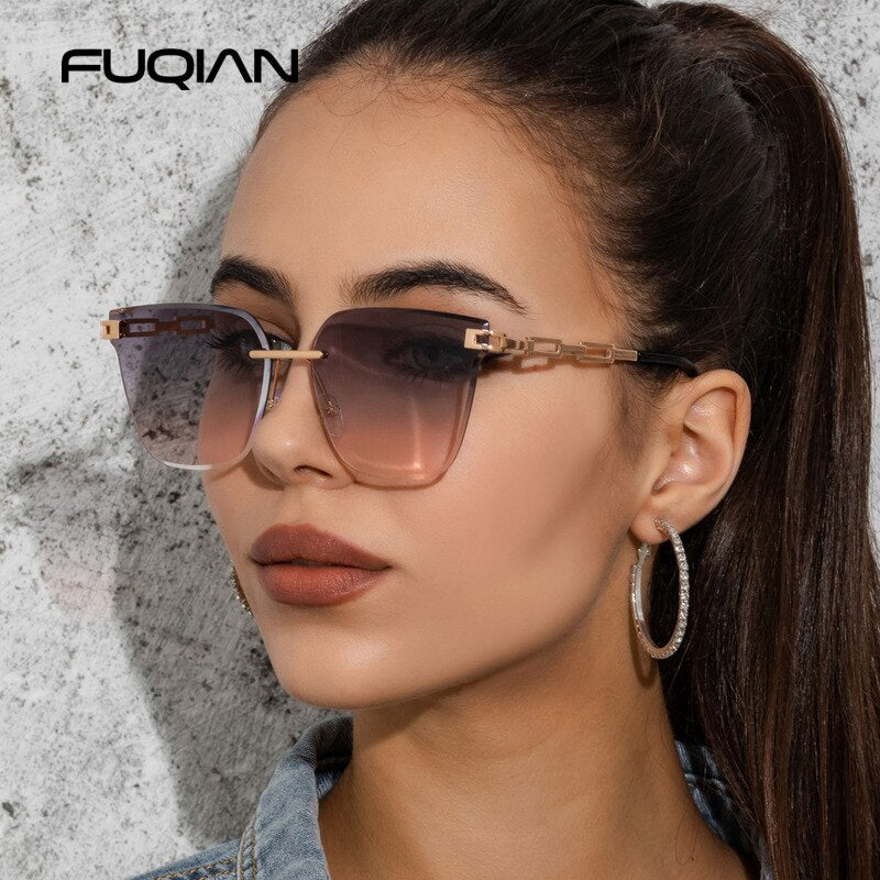 UV400 Cat Eye Sunglasses Frameless