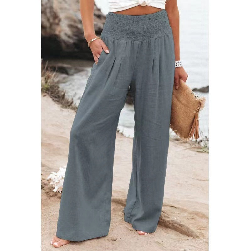 Pantalon en Lin Désir - Modèle Pantalona avec Poches et Elasthanne Coz