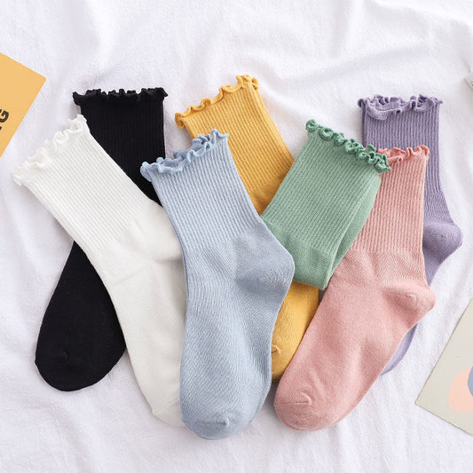 Chaussettes à volants pour femmes Style Lolita