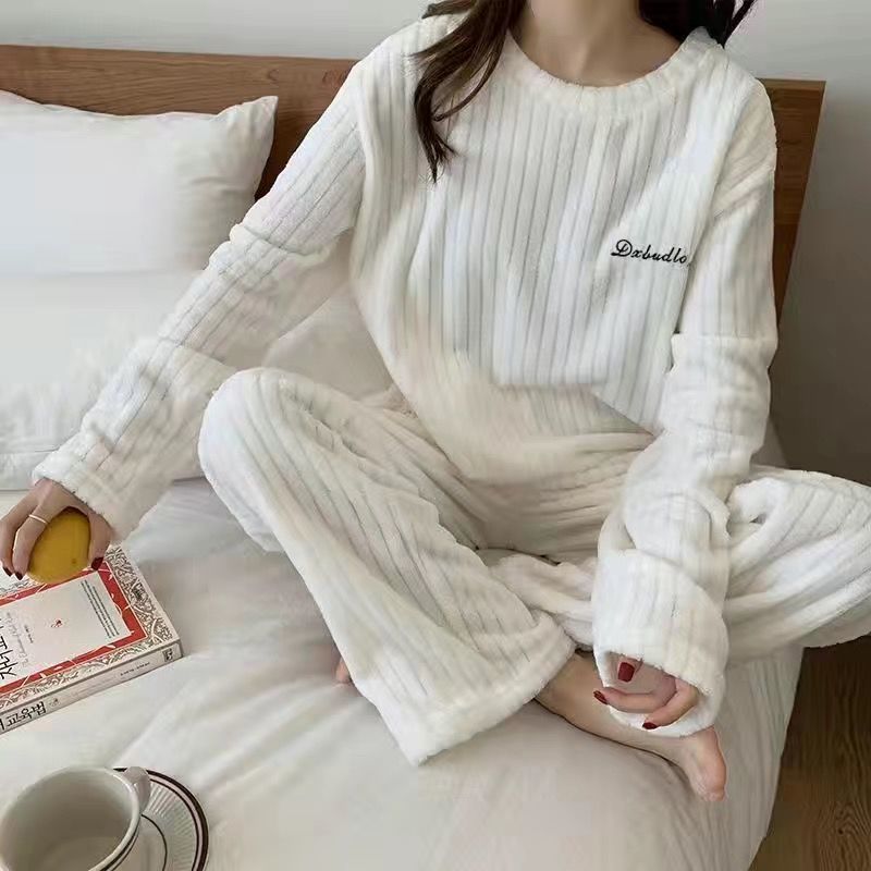 Conjunto de pijamas de veludo macio de inverno