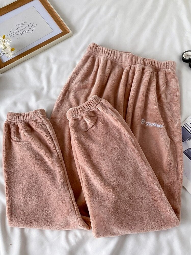 Conjunto de pijamas de veludo macio de inverno