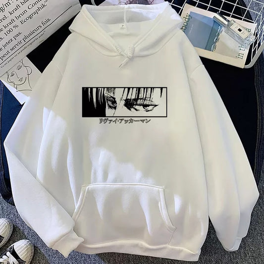 Sweat à capuche imprimé œil d'anime japonais 