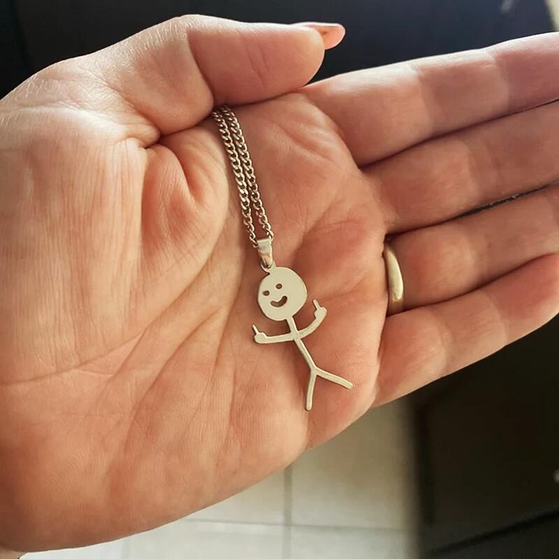 Collier Stickman drôle de doigt d’honneur