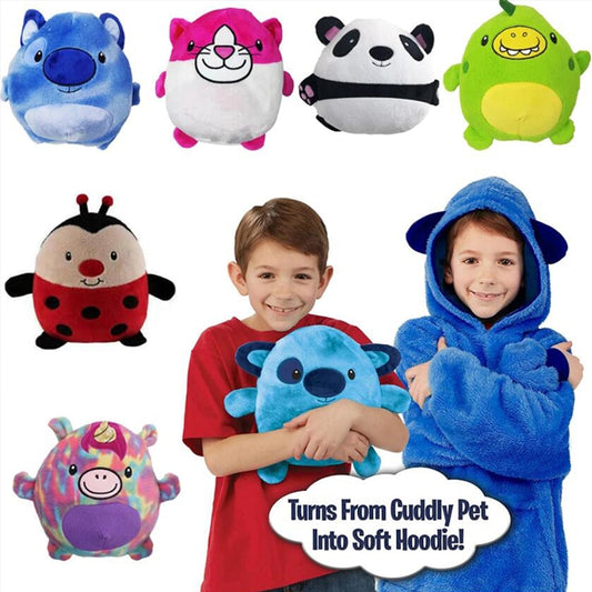 Couverture à capuche pour enfants et animaux domestiques, peluche douce