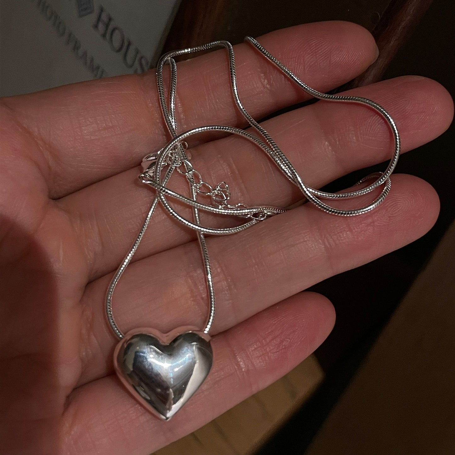 Collier pendentif coeur d'amour en métal