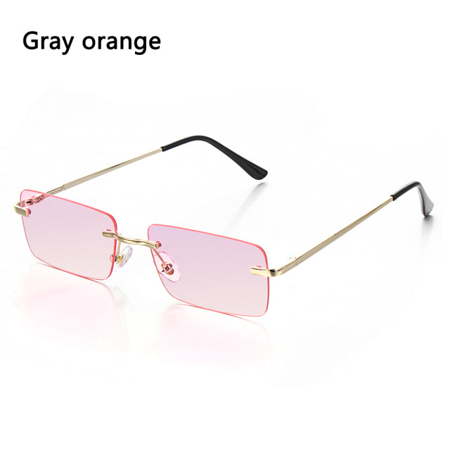 Lunettes de soleil rectangulaires sans monture UV400