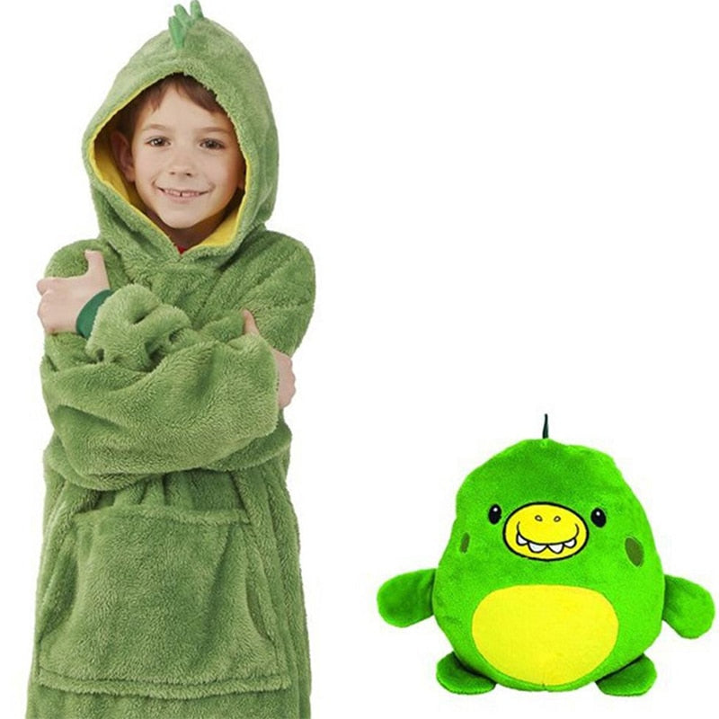 Couverture à capuche pour enfants et animaux domestiques, peluche douce