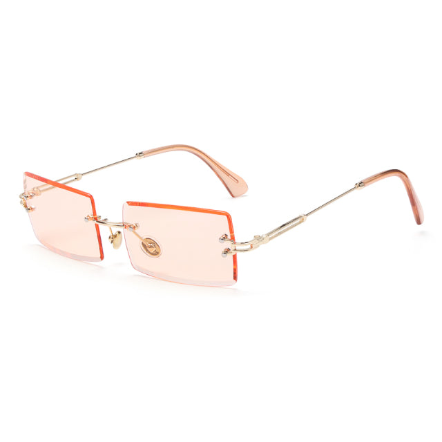 Lunettes de soleil rectangulaires sans monture UV400