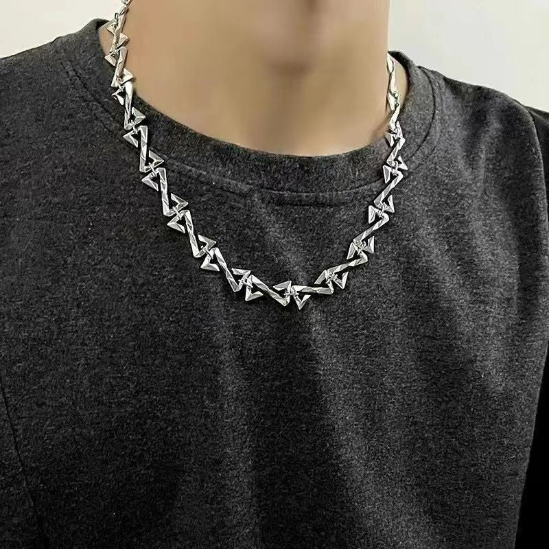 Collier chaîne lettre Z en acier inoxydable