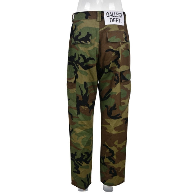 Pantalon droit crayon cargo camouflage