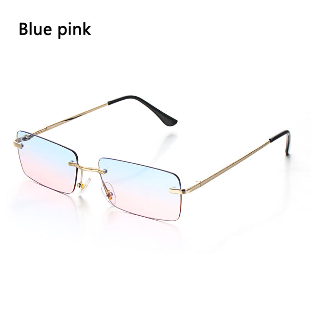 Lunettes de soleil rectangulaires sans monture UV400