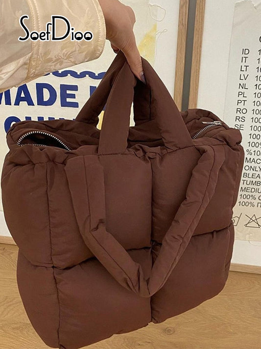 Sac veste matelassé en coton à fermeture éclair