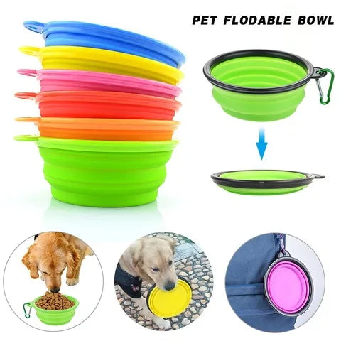 Bol pliable en silicone pour animaux de compagnie