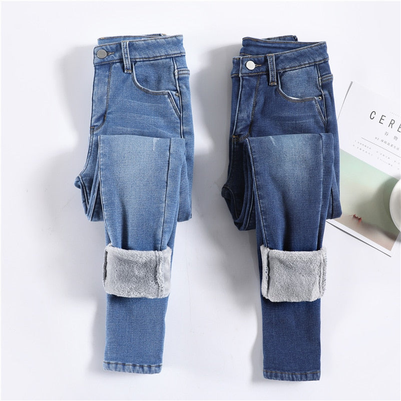 Jeans doublés en polaire