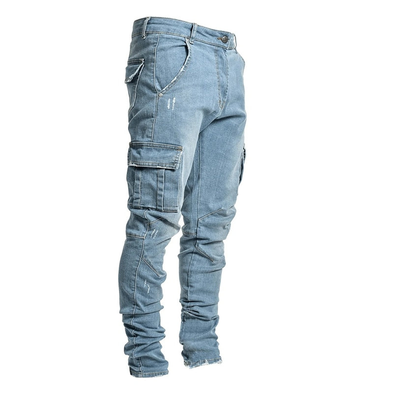 Jean cargo multi-poches pour hommes