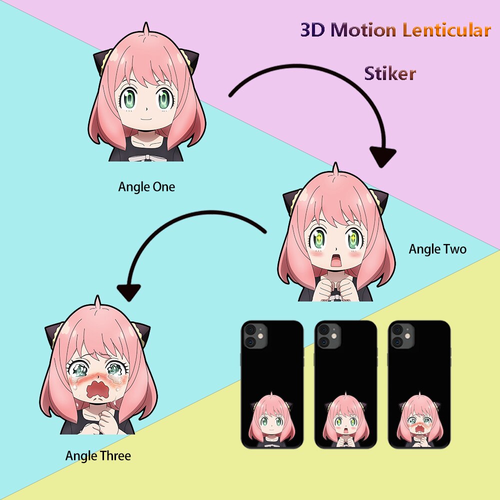 Mini adesivos de anime em movimento/movimento 3D