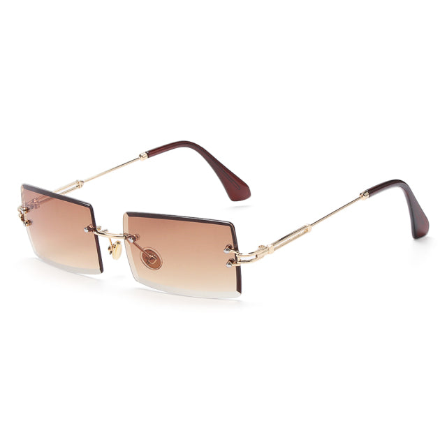 Lunettes de soleil rectangulaires sans monture UV400