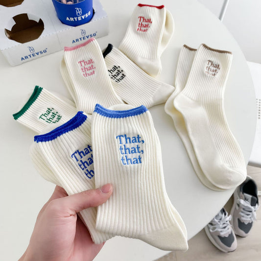 Chaussettes brodées blanches pour femme