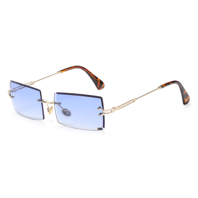 Lunettes de soleil rectangulaires sans monture UV400