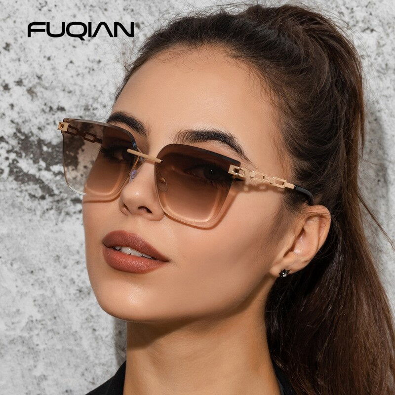 UV400 Cat Eye Sunglasses Frameless