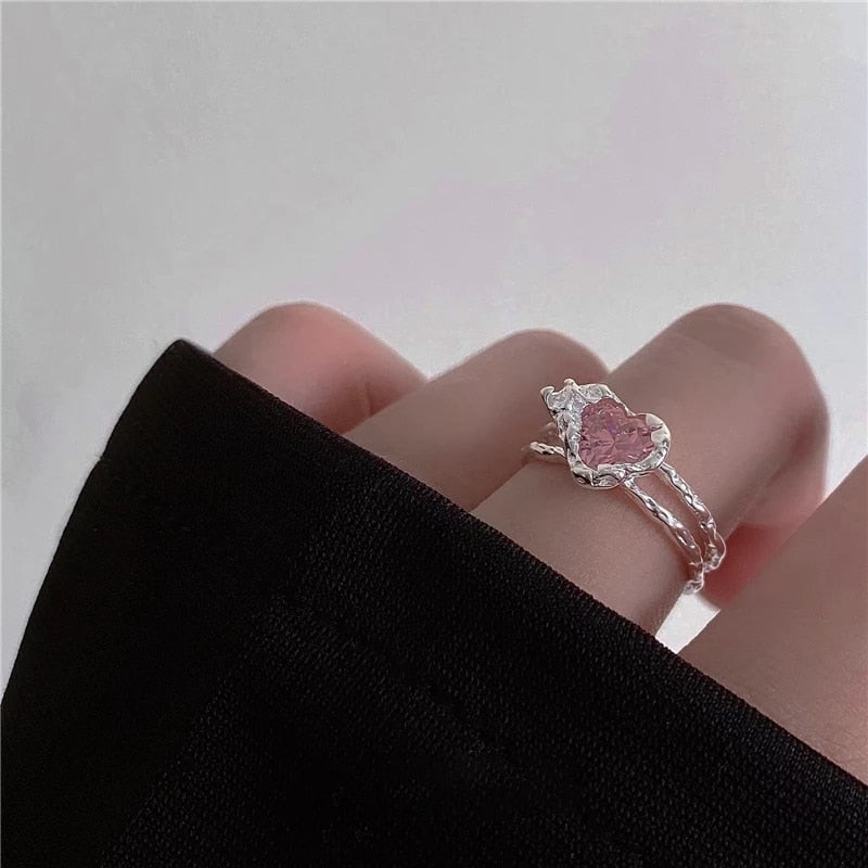 Bague d’amour en cristal esthétique