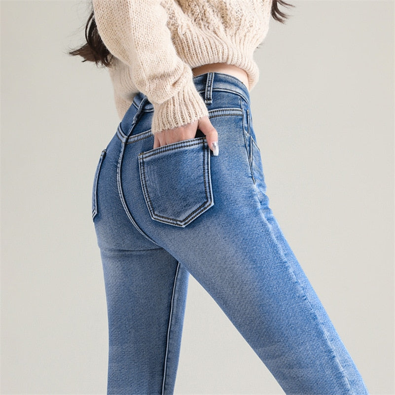 Jeans doublés en polaire