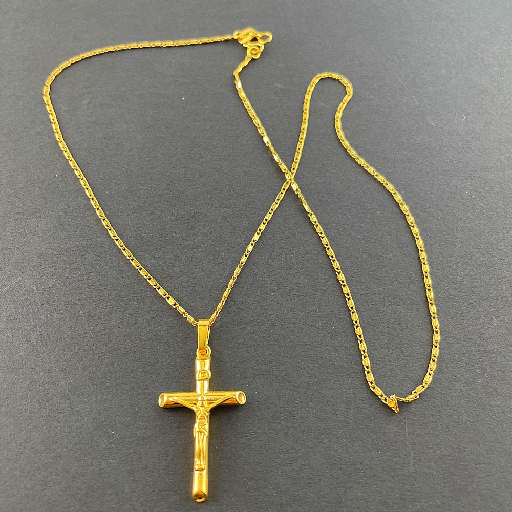 Collier Croix Plaqué Or