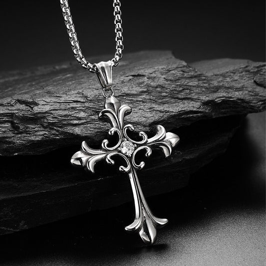 Collier croix en pierre CZ