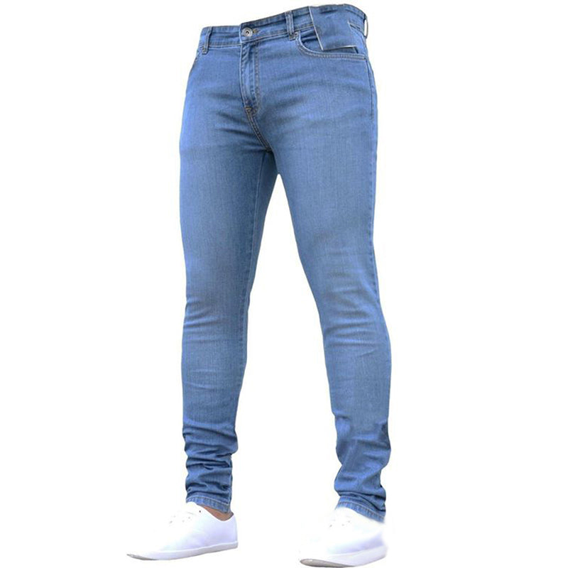 Pantalons pour hommes Jeans extensibles à fermeture éclair rétro