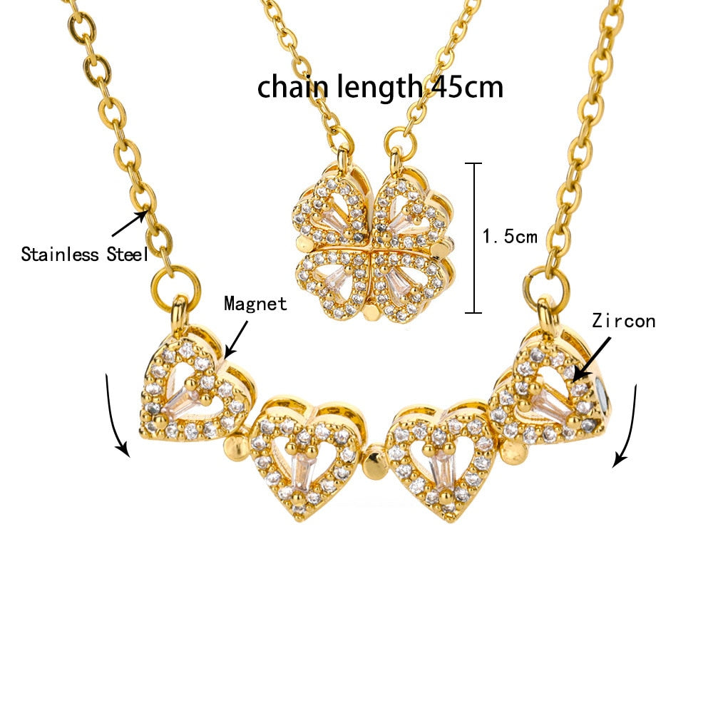 Collier de luxe trèfle à quatre feuilles