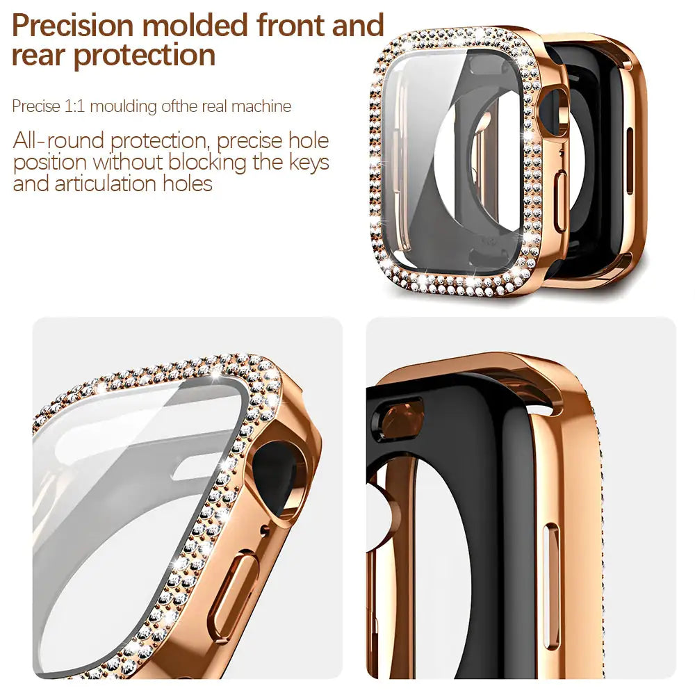 Verre Bling + Coque pour Apple Watch Case