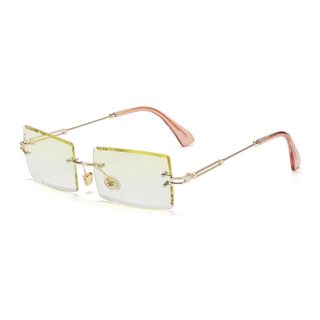 Lunettes de soleil rectangulaires sans monture UV400