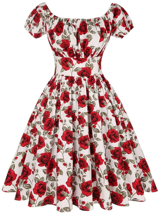 Rockabilly Robe trapèze pour femme, robes de soirée - Années 50 et 60