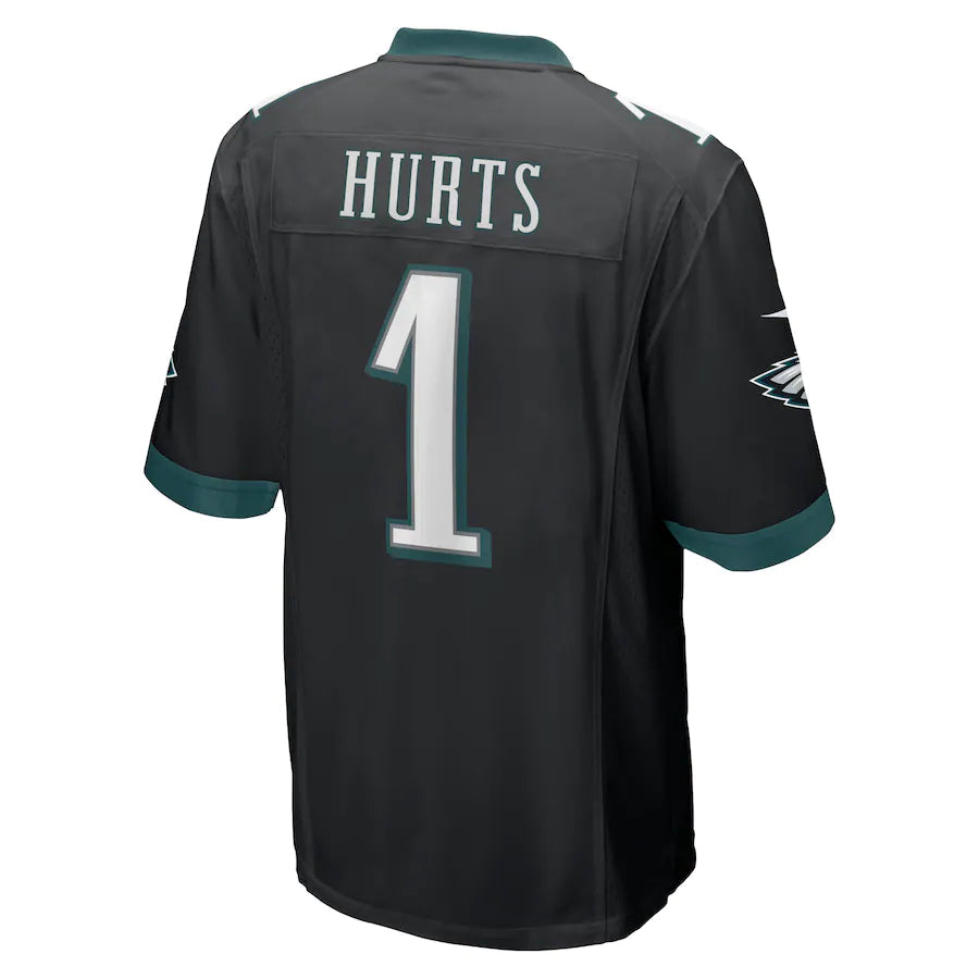 Maillot noir Jalen Hurts des Eagles de Philadelphie pour hommes