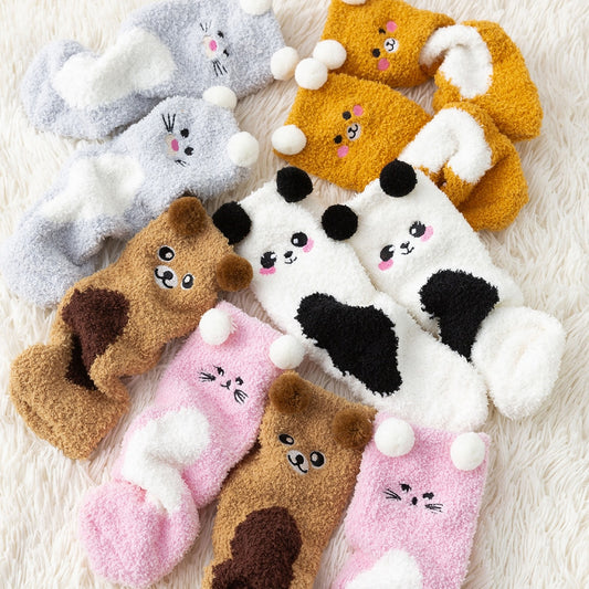 Chaussettes pelucheuses pour femmes, polaire chaude d'hiver