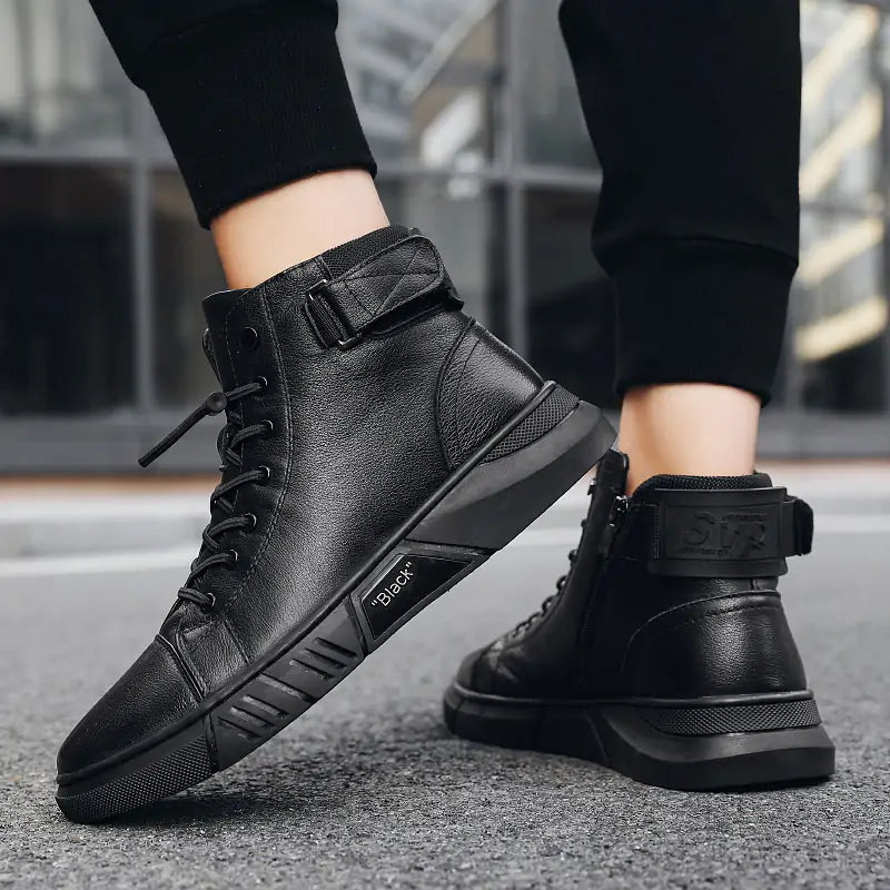 Leather Platform Boots