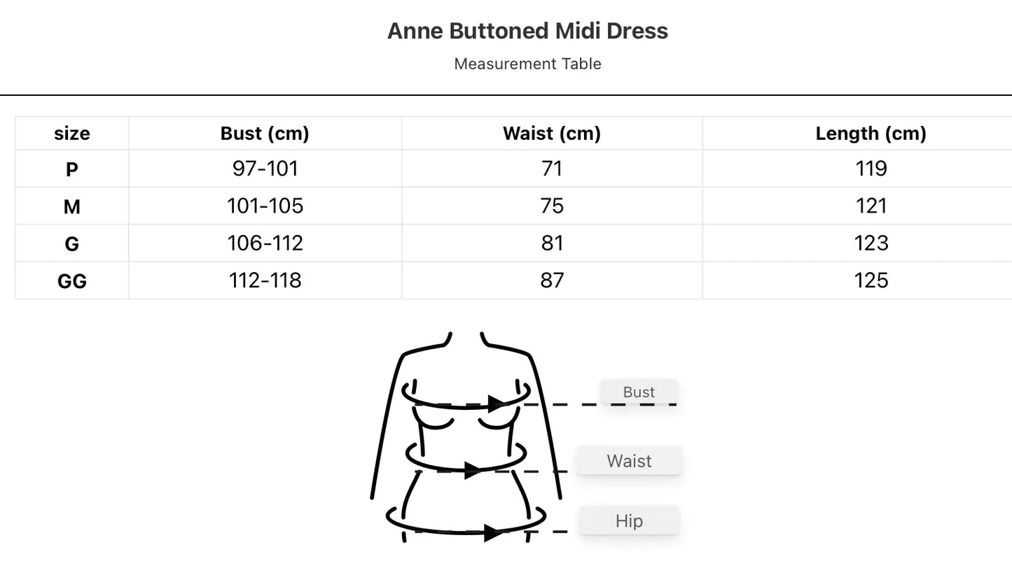 Robe midi avec boutons Anne