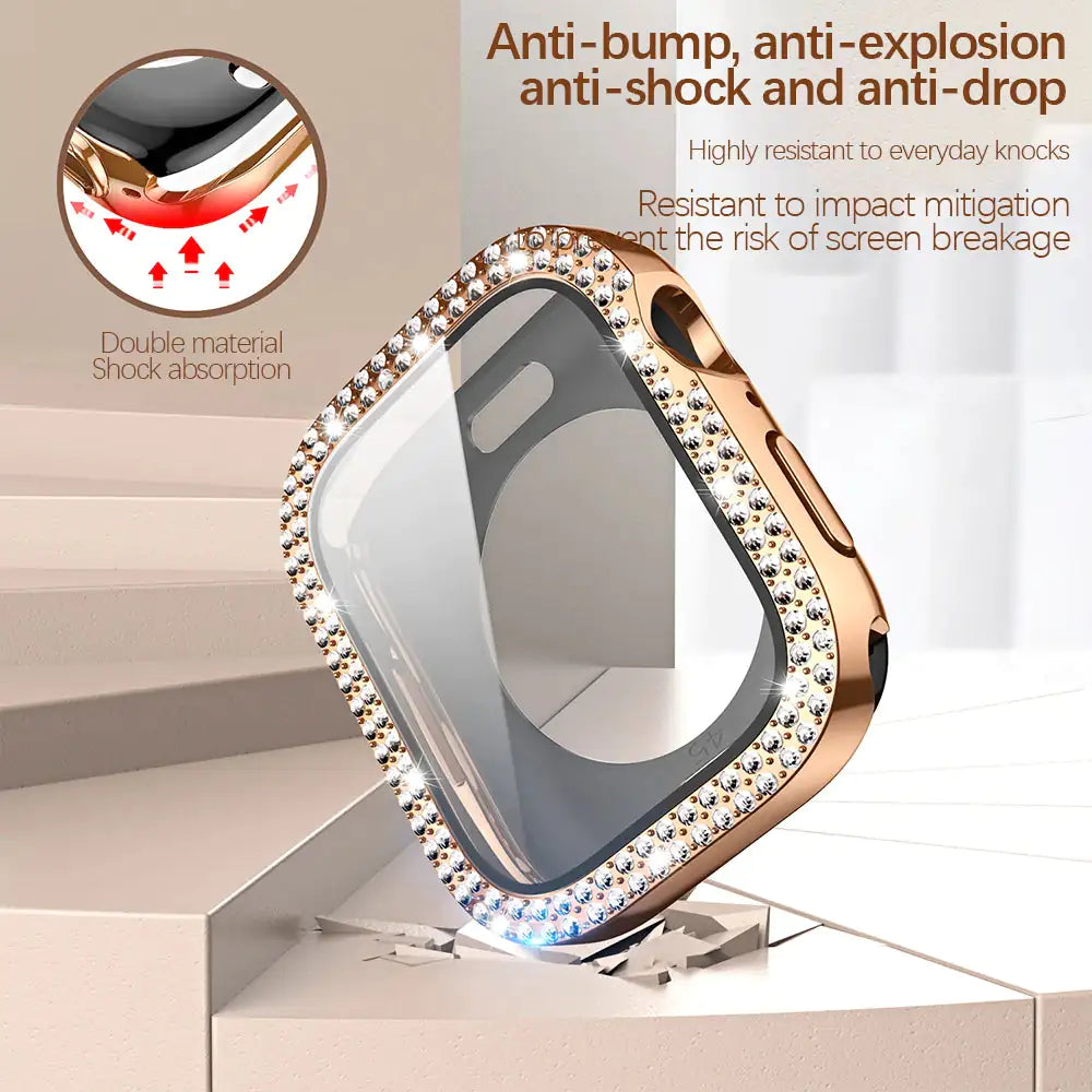 Verre Bling + Coque pour Apple Watch Case